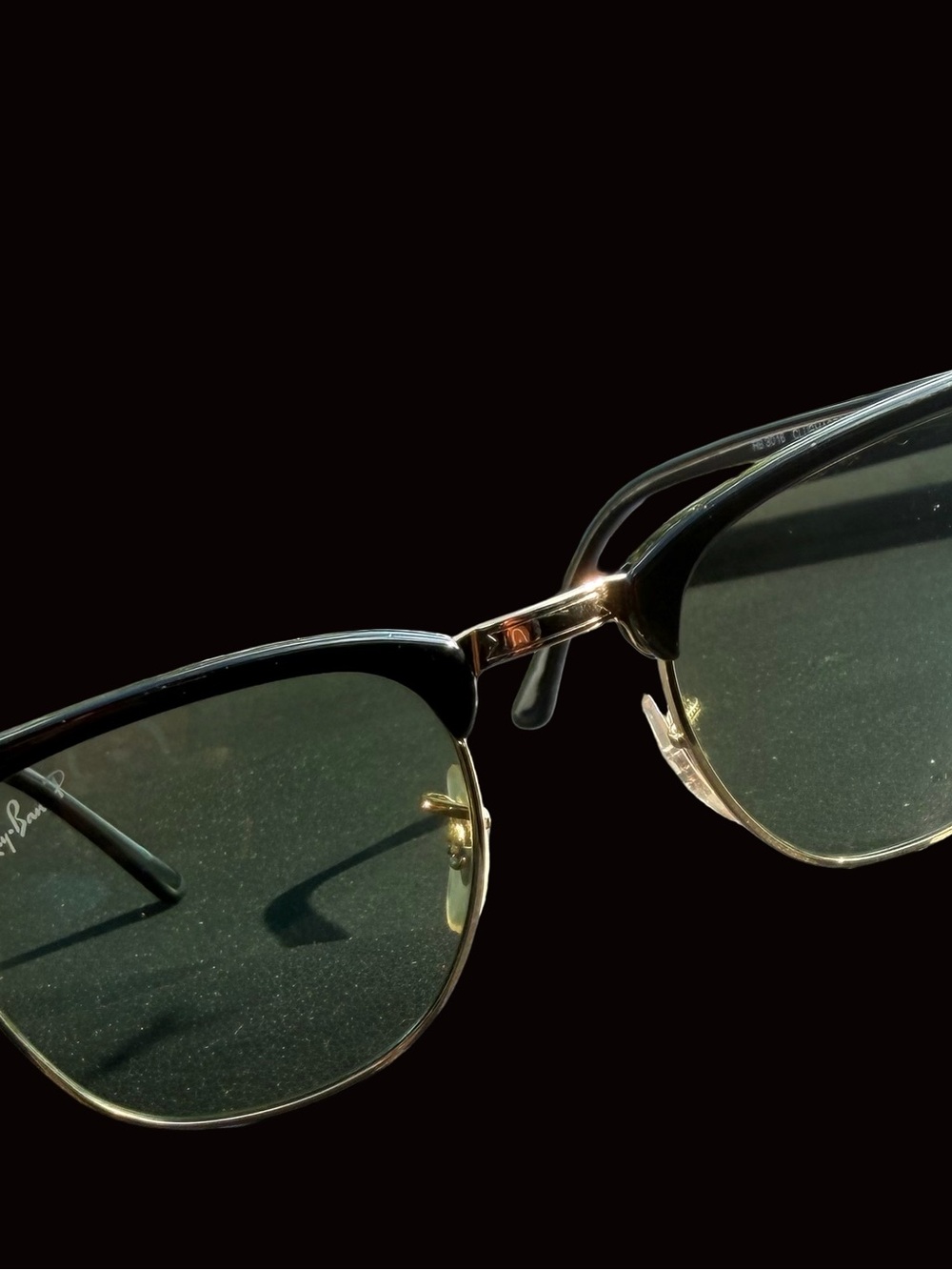 Ray-Ban Black and Gold Clubmaster Sunglasses